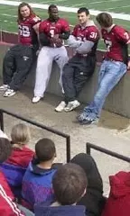 Minutemen Bryan Fisher, Warren Wilson, Armando Cuko and Scott Woodward spoke to the fourth graders.