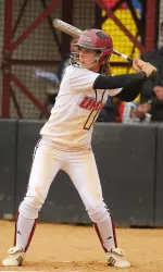 Freshman Kyllie Magill had one of UMass' three hits on the afternoon.