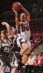 Stephanie Lawrence scored nine points off the bench for the Minutewomen at Temple on Wednesday.