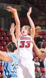 Sophomore Kristina Danella sunk her 100th career three-pointer on Saturday vs. the Rams, the sixth player in school history to reach the milestone.