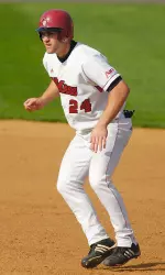 Senior Brian Baudinet scored UMass' lone run in game one of a double header at OSU on Saturday.
