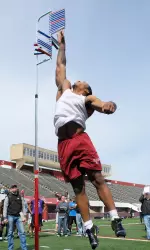 Michael Hanson shows off his vertical.