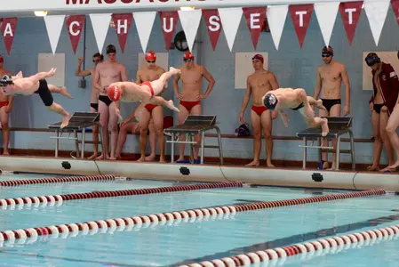 men's swimming relay start