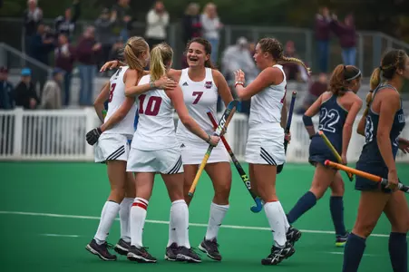 UMass celebrates a goal. Photo: Mark Brown, B51 Photography