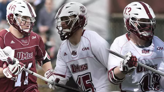 2018 UMass Lacrosse Tri-Captains (Lisauskas, Paparo, Rinkus)
