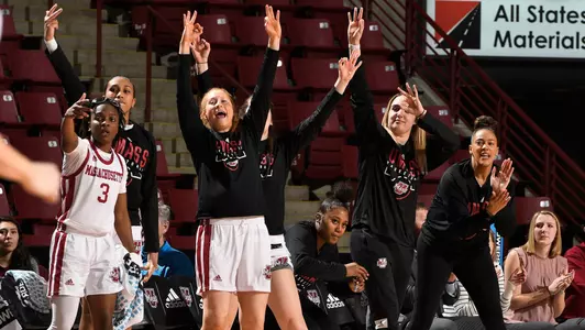 WBB Bench Celebration vs. Rhode Island 2019-20