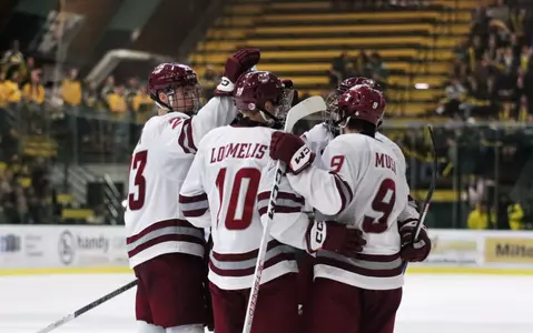 Goal celebration at Vermont