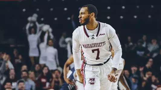 MBB24 - Rashool Diggins Three-Point Celebration vs. UNH