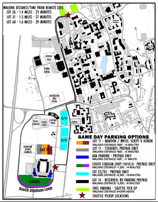 F25 F04 Additional Parking and Shuttle Map