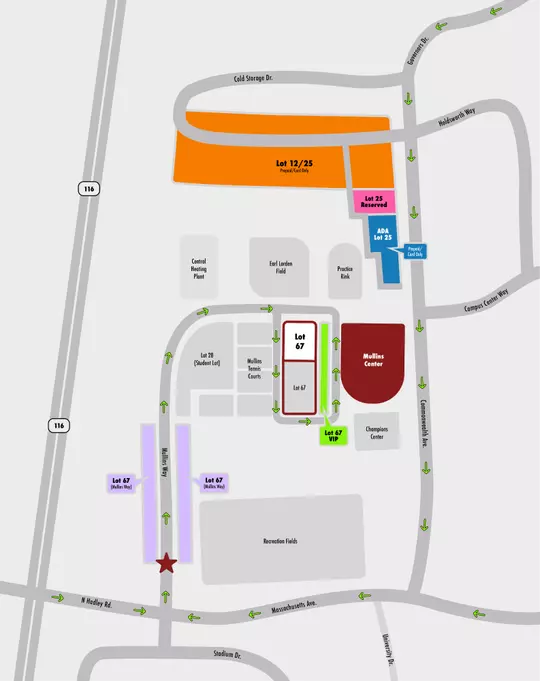 Mullins Parking Map - Lot 67 VIP