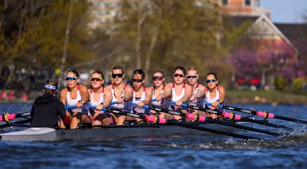 Varsity 8 at Knecht Cup on the Cooper River (2026 Silver Medal)