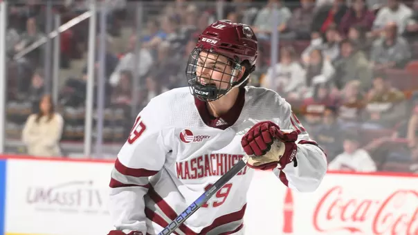 Hockey forward Cole O'Hara on the ice