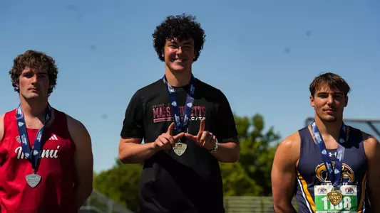 Hunter Camara MAC Outdoor Championship Podium