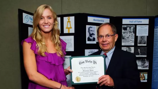 Kelsey Knoche represents UMKC's Tau Beta Pi