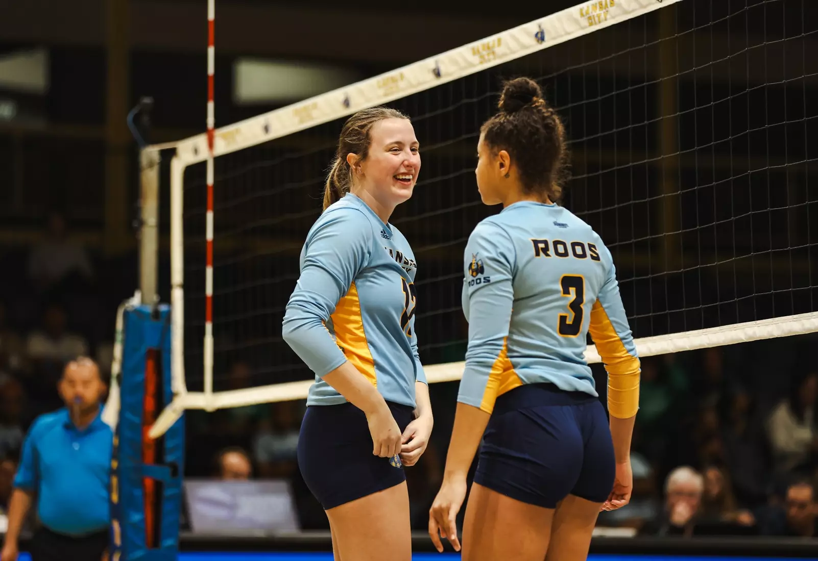 Kansas City Volleyball celebrated Head Coach Christi Posey's 200th career coaching victory with a decisive sweep of North Dakota on Oct. 12, 2023.