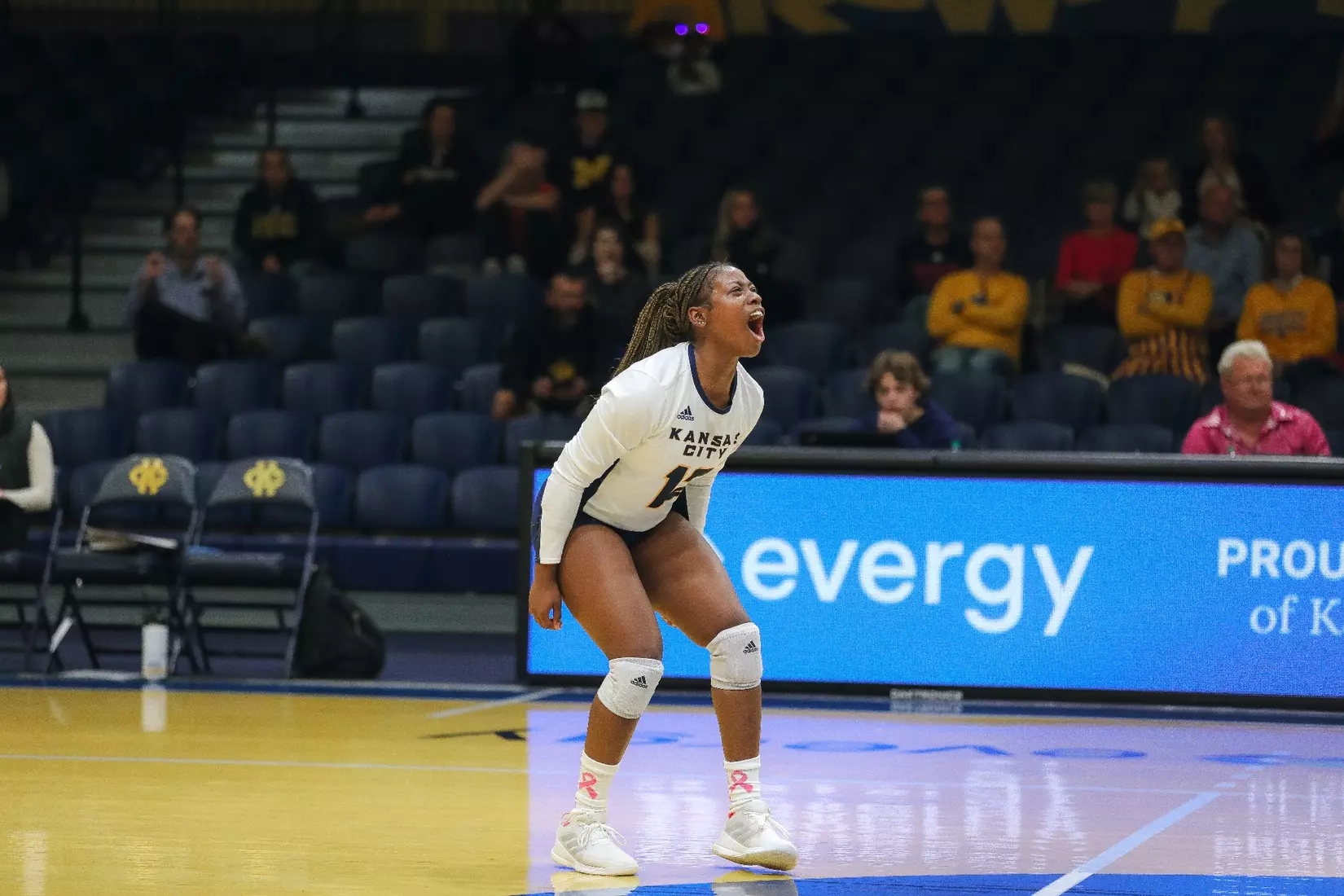 Kansas City Volleyball battled tooth-and-nail with South Dakota on Oct. 14, 2023, prevailing for a 3-2 victory.