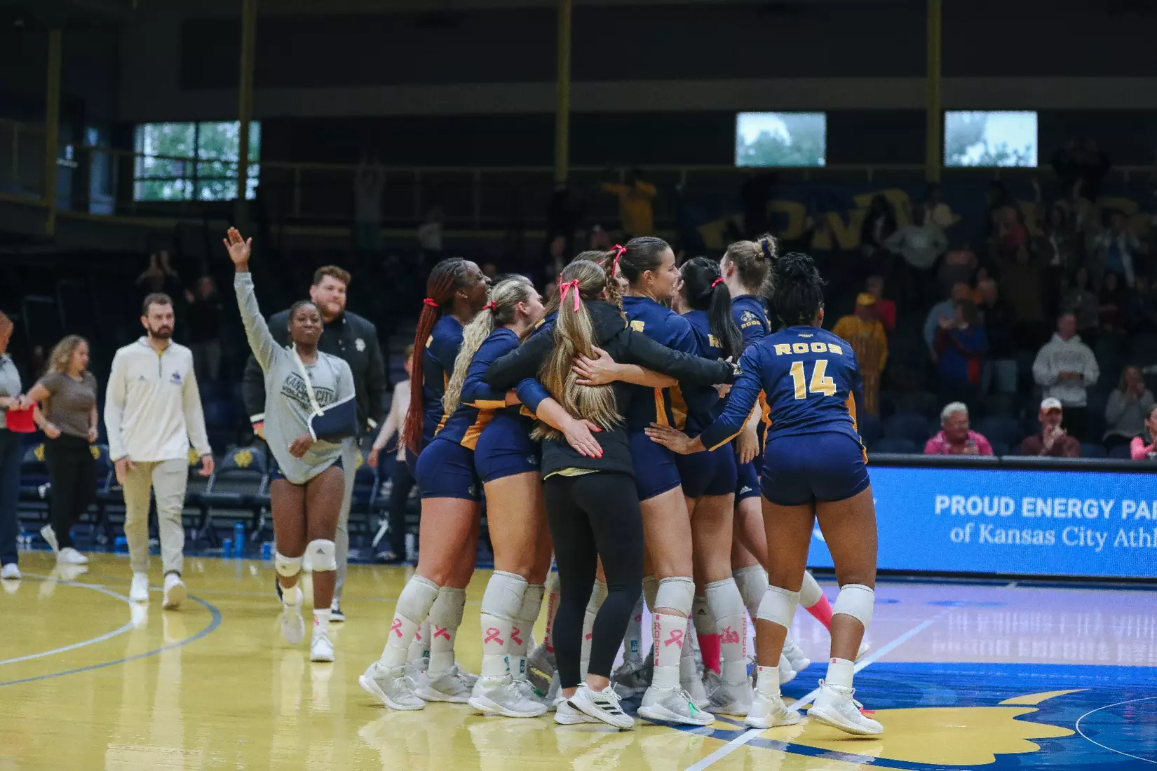 Kansas City Volleyball battled tooth-and-nail with South Dakota on Oct. 14, 2023, prevailing for a 3-2 victory.