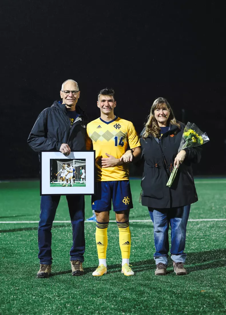 Kansas City Men's Soccer battled the elements and got an 89th minute goal from Edson Murguia to get a Senior Night win over St. Thomas on Oct. 28, 2023.