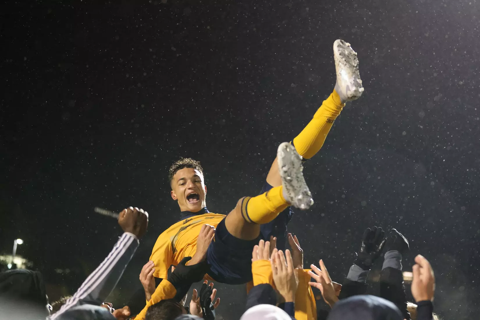 Kansas City Men's Soccer battled the elements and got an 89th minute goal from Edson Murguia to get a Senior Night win over St. Thomas on Oct. 28, 2023.