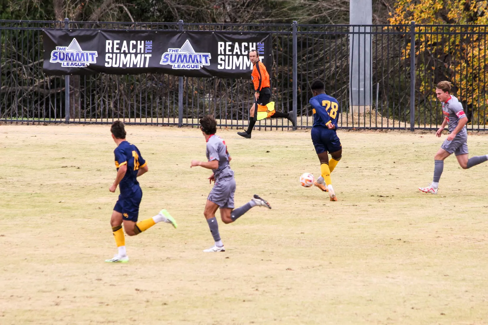 Kansas City Men's Soccer took down the #1 seed for the second year in-a-row at the Summit League Semifinals on Nov. 9, 2023, advancing past No. 23 Denver, 3-3 (5-4 PKs).