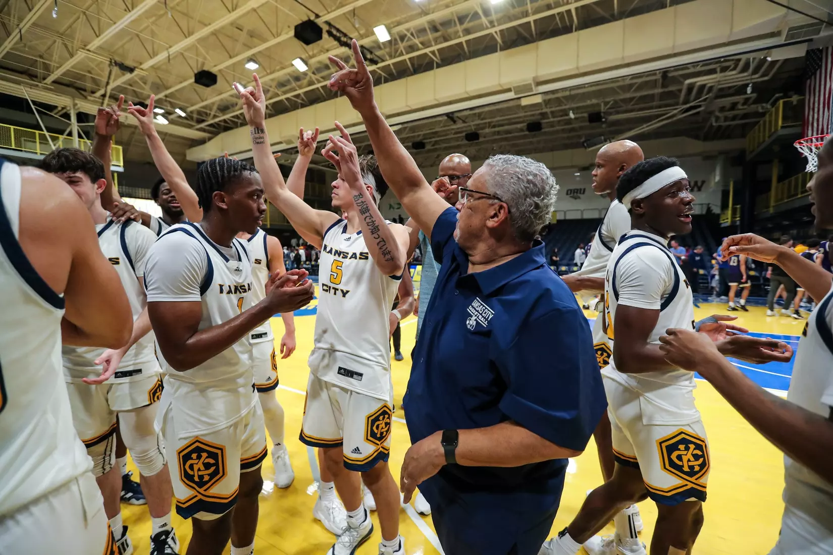 Kansas City Men's Basketball opened the 2023-24 season with a 79-48 home victory over Avila on Nov. 6, 2023.