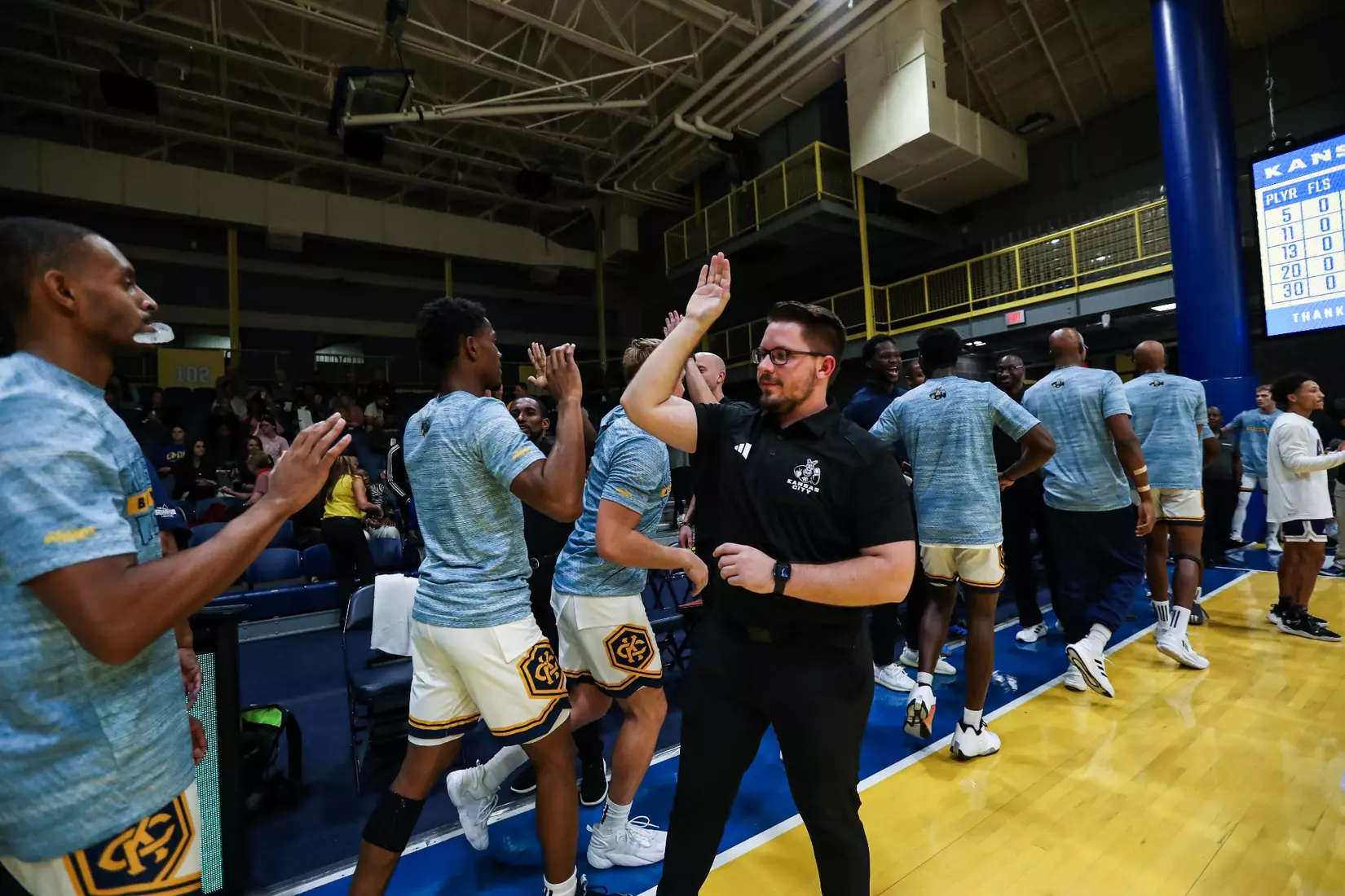 Kansas City Men's Basketball opened the 2023-24 season with a 79-48 home victory over Avila on Nov. 6, 2023.