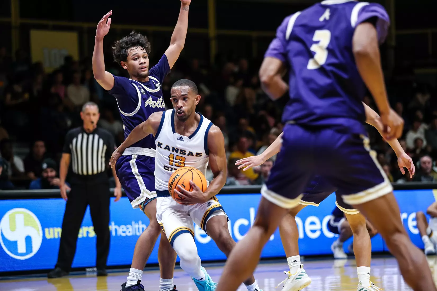 Kansas City Men's Basketball opened the 2023-24 season with a 79-48 home victory over Avila on Nov. 6, 2023.