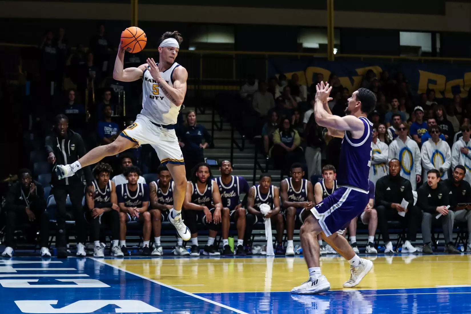 Kansas City Men's Basketball opened the 2023-24 season with a 79-48 home victory over Avila on Nov. 6, 2023.