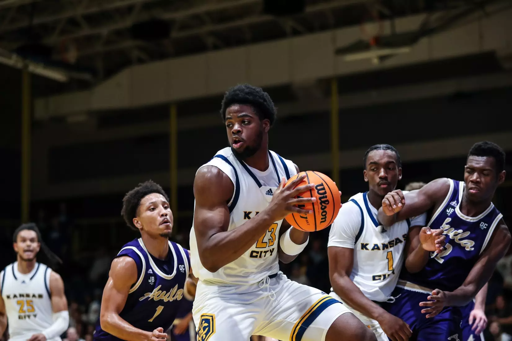 Kansas City Men's Basketball opened the 2023-24 season with a 79-48 home victory over Avila on Nov. 6, 2023.