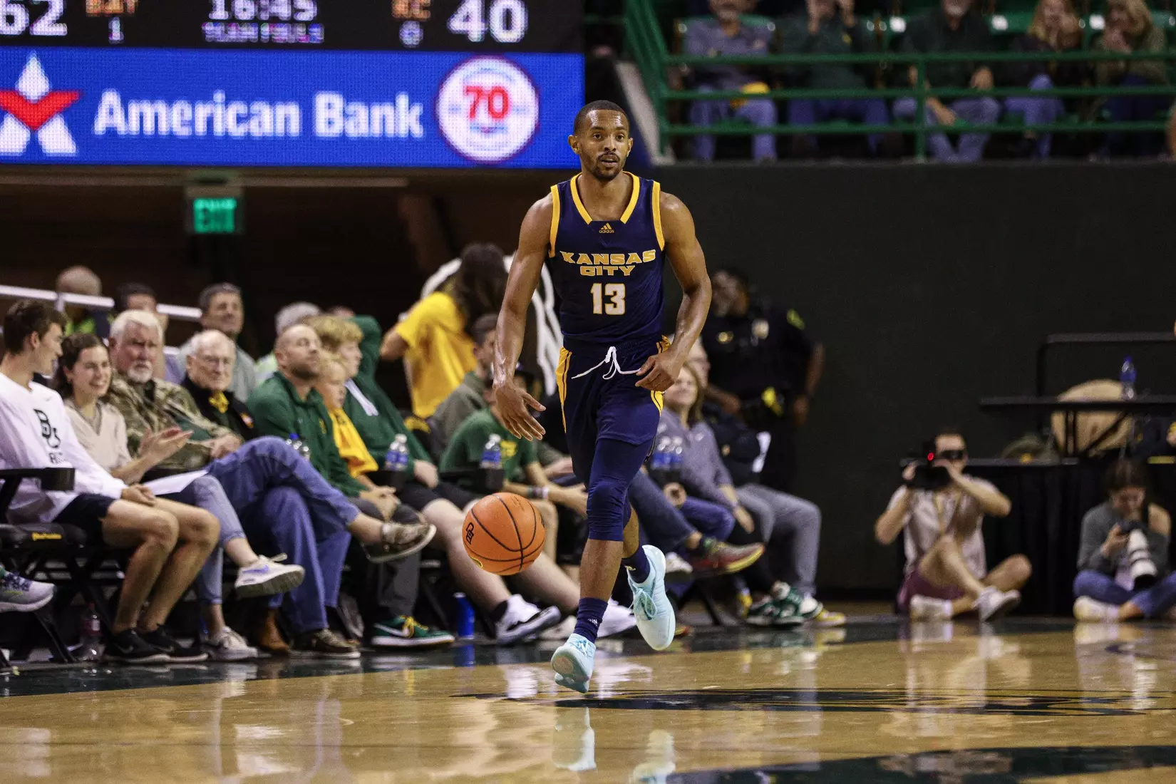 Kansas City Men's Basketball suffered its first loss of the season at the hands of Baylor on Nov. 14, 2023.