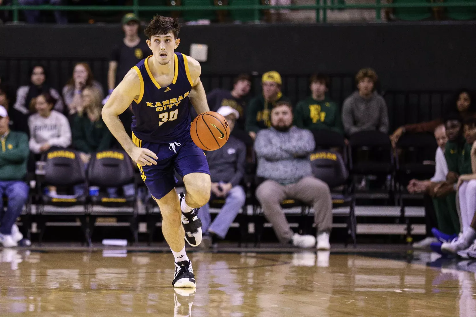 Kansas City Men's Basketball suffered its first loss of the season at the hands of Baylor on Nov. 14, 2023.