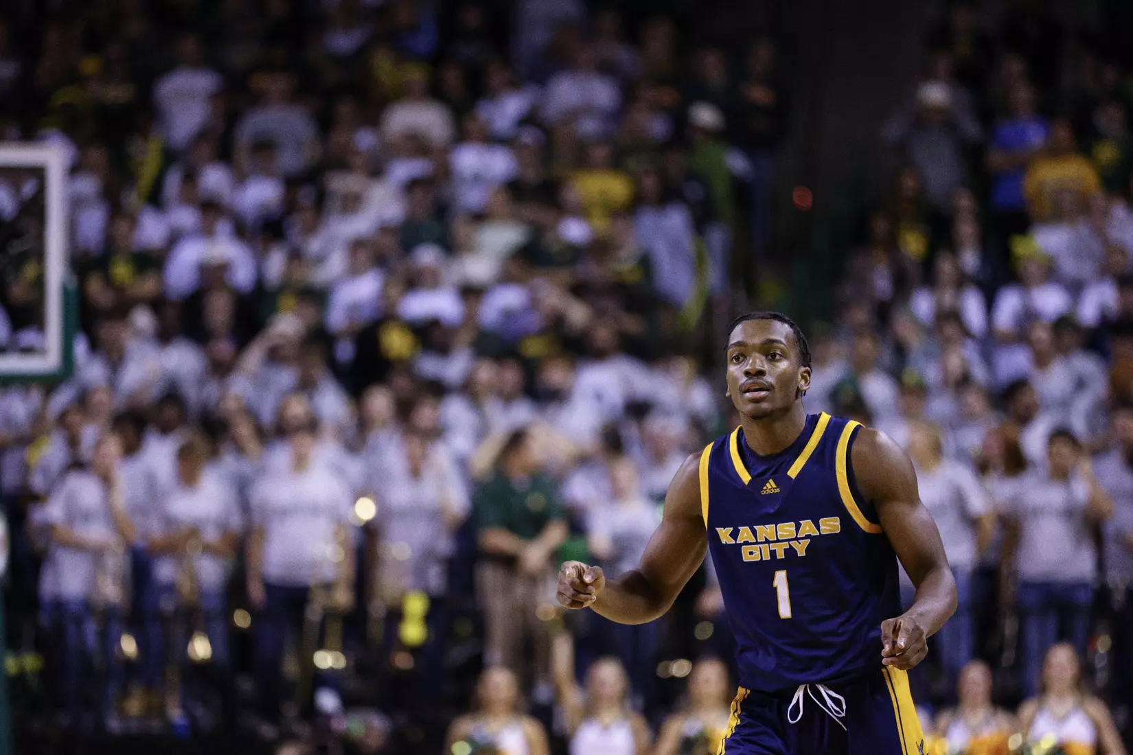 Kansas City Men's Basketball suffered its first loss of the season at the hands of Baylor on Nov. 14, 2023.