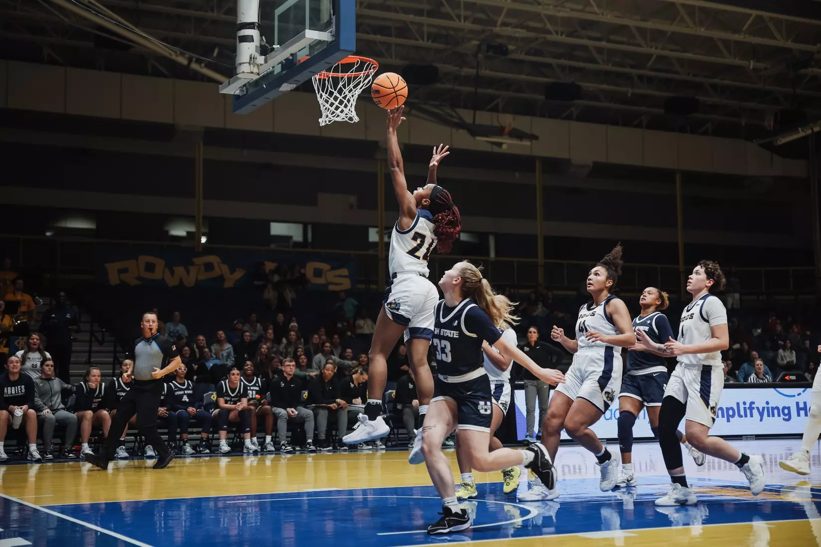 Kansas City Women's Basketball fell at the hands of Utah State on a last-second buzzer-beater on Nov. 14, 2023.