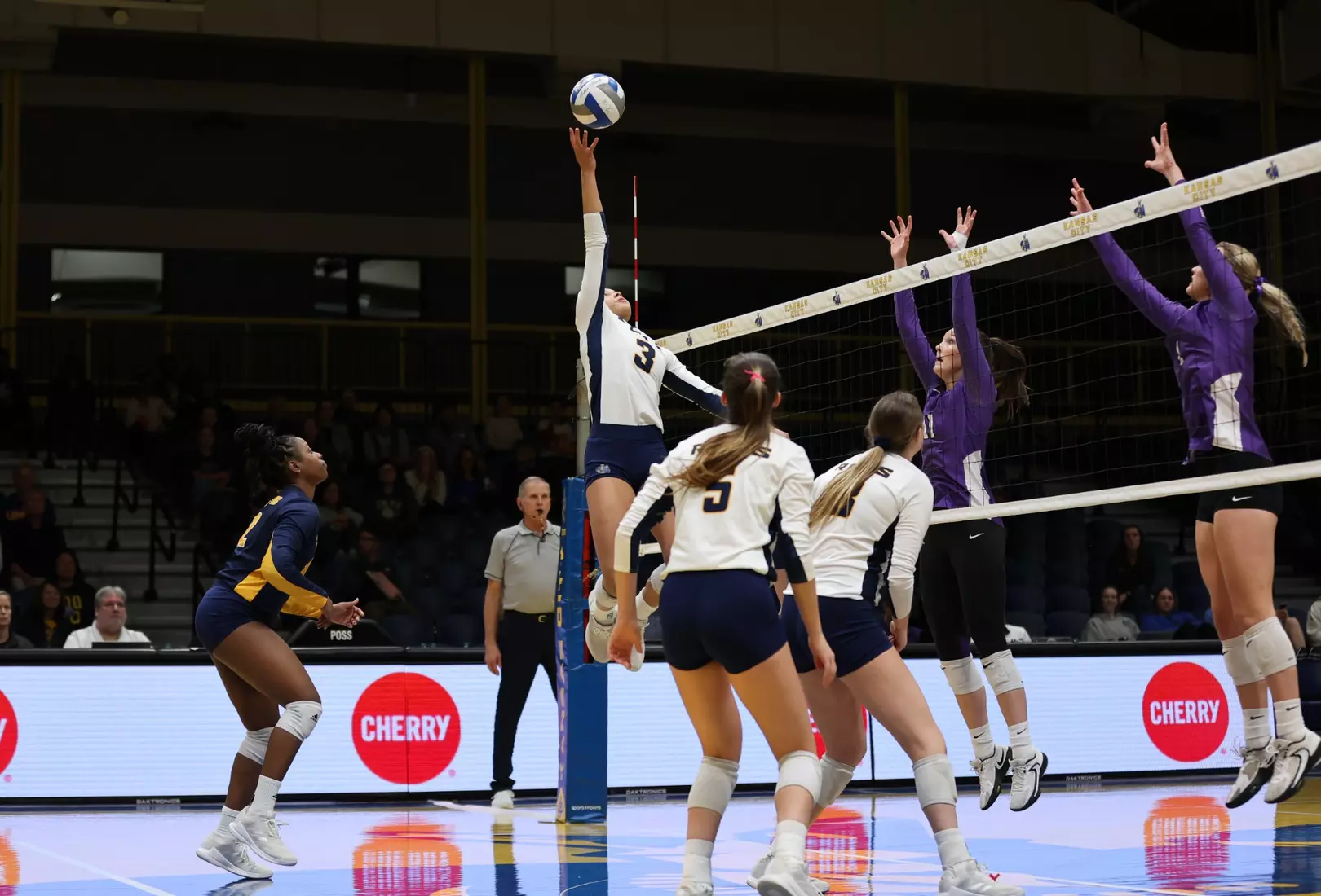 Kansas City Volleyball clinched a share of the Summit League regular season title with a 3-0 win over St. Thomas on Nov. 15, 2023.