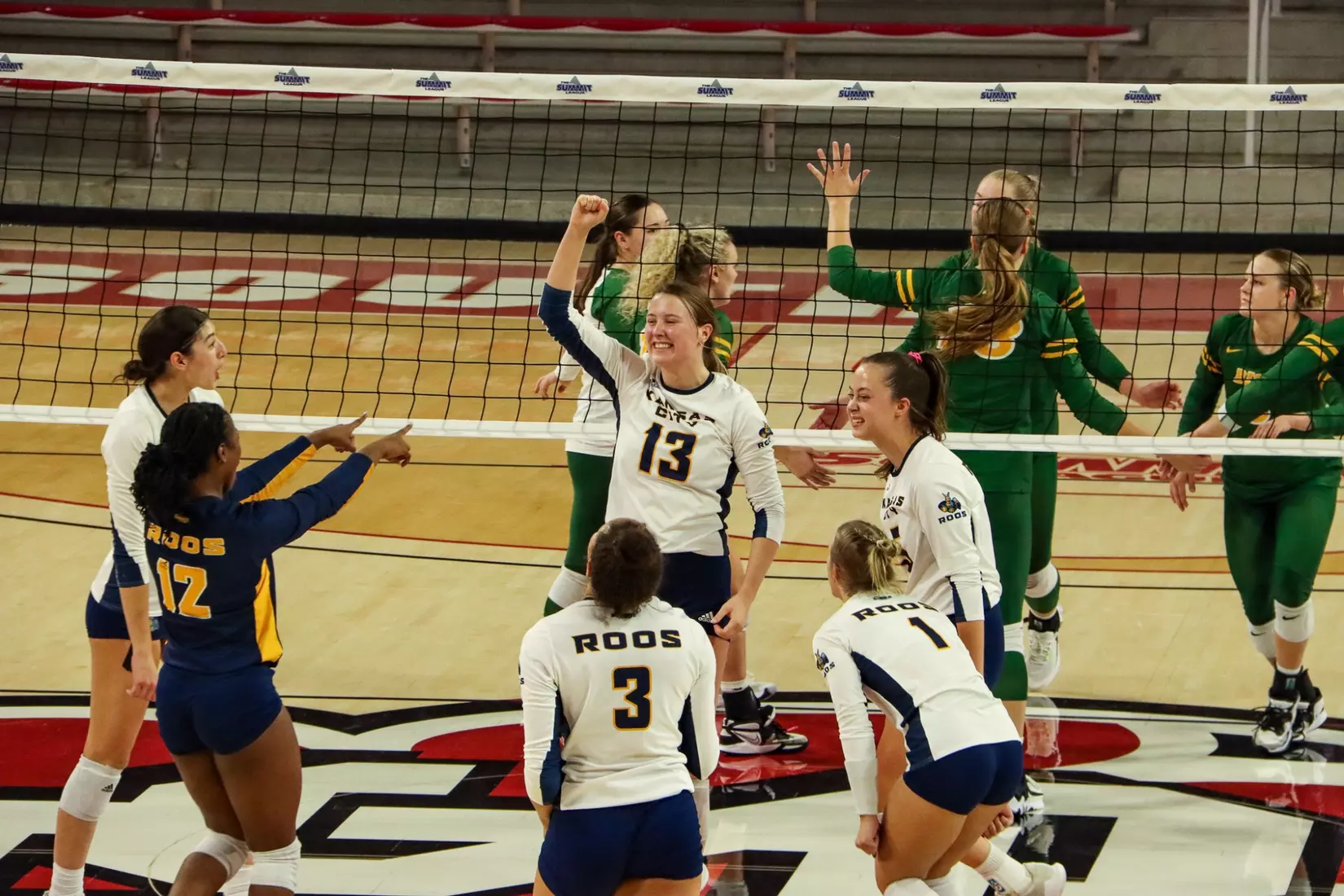 Kansas City Volleyball took down #5 North Dakota State and qualified to the second conference title match in program history on Nov. 20, 2023.