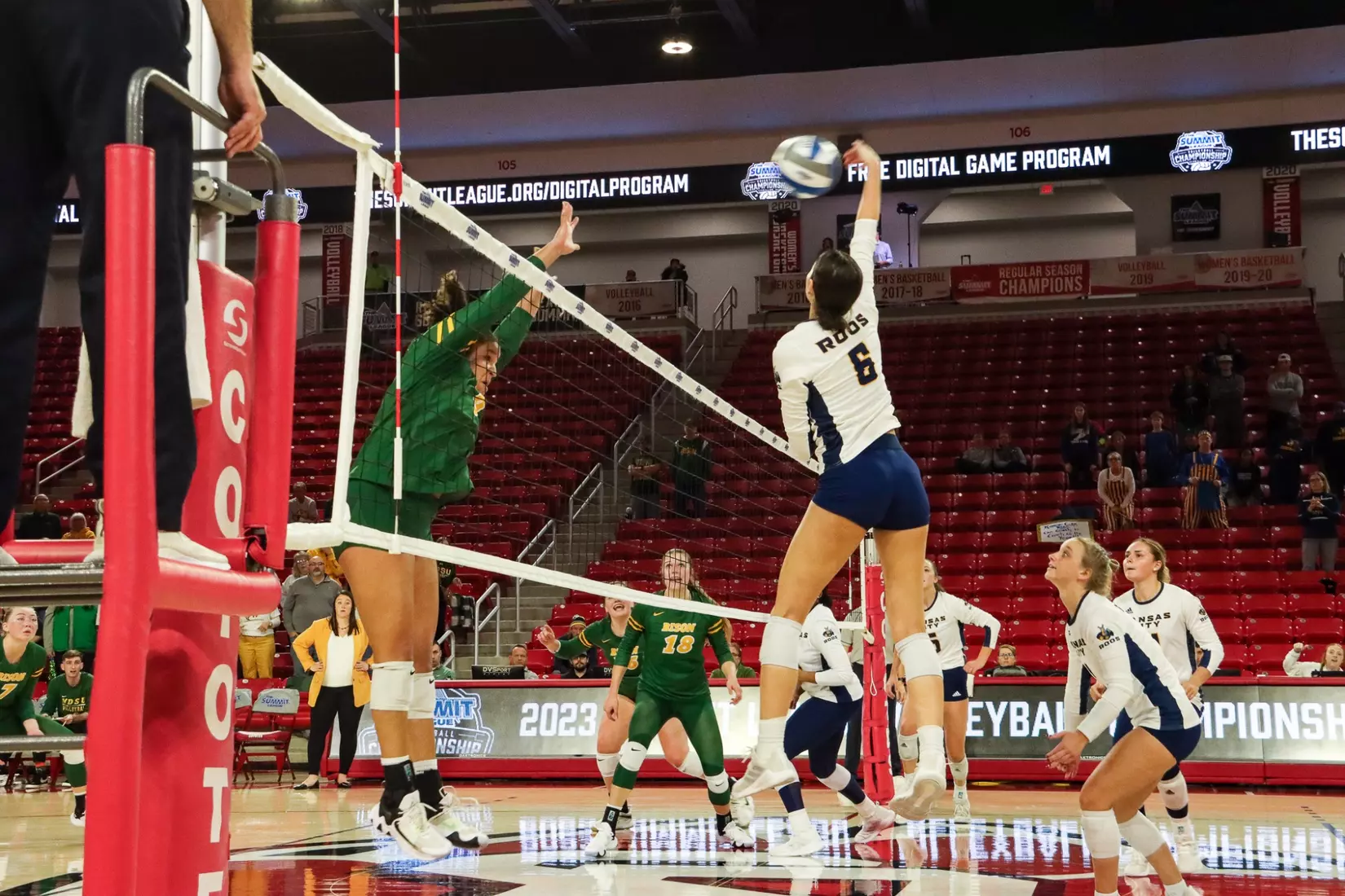 Kansas City Volleyball took down #5 North Dakota State and qualified to the second conference title match in program history on Nov. 20, 2023.