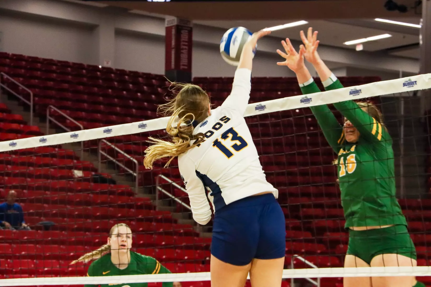 Kansas City Volleyball took down #5 North Dakota State and qualified to the second conference title match in program history on Nov. 20, 2023.