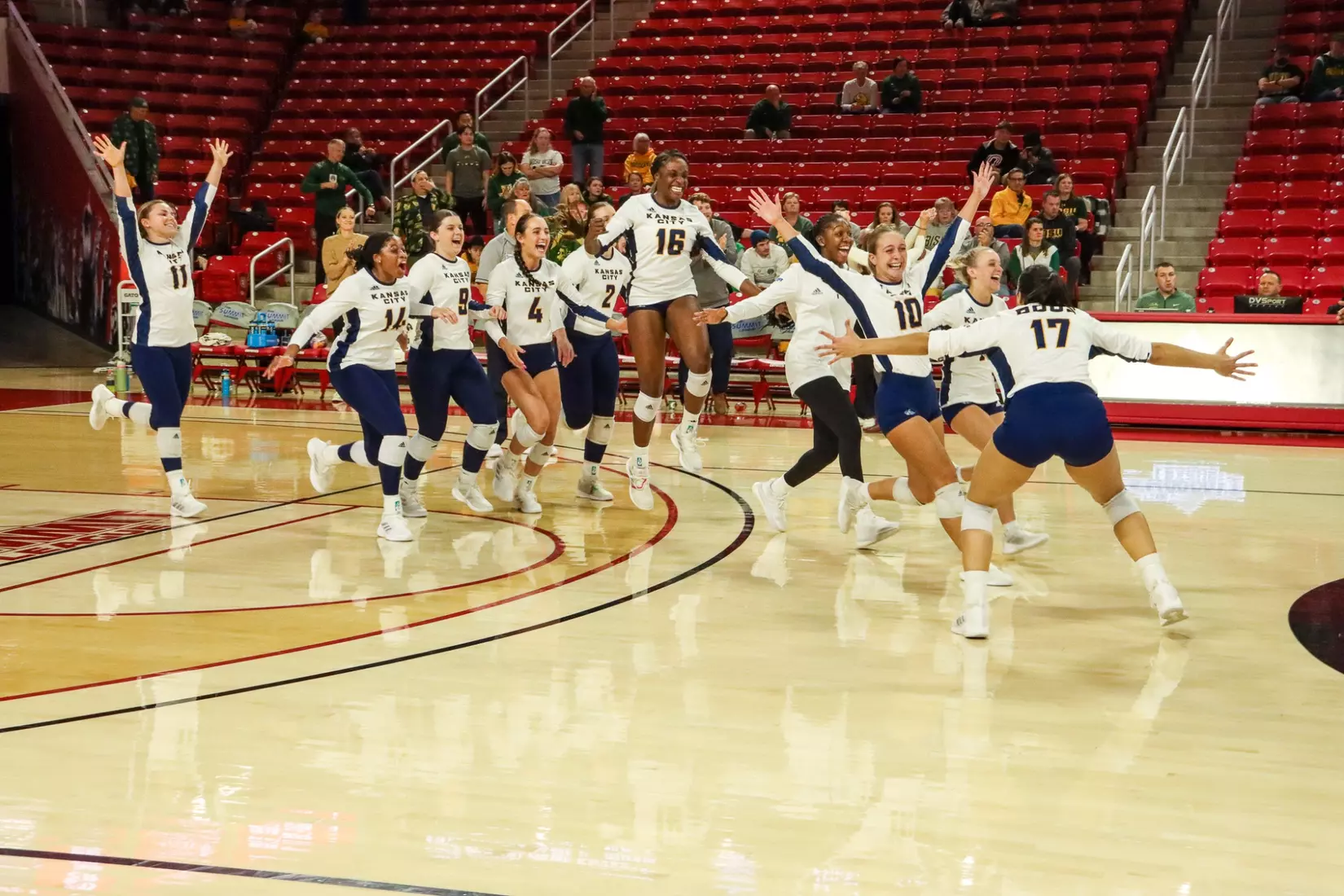 Kansas City Volleyball took down #5 North Dakota State and qualified to the second conference title match in program history on Nov. 20, 2023.