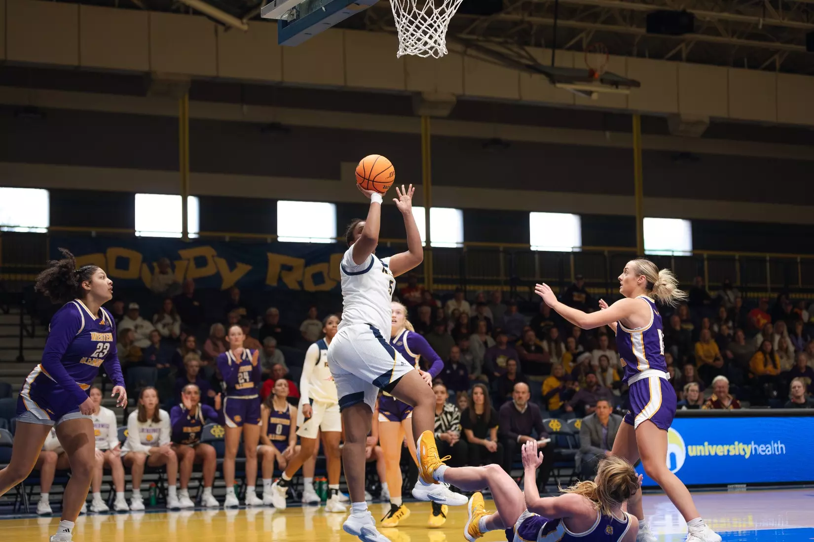 Kansas City Women's Basketball won its third-straight game and moved to .500 on the season with a 68-60 win over Western Illinois on Dec. 10, 2023.