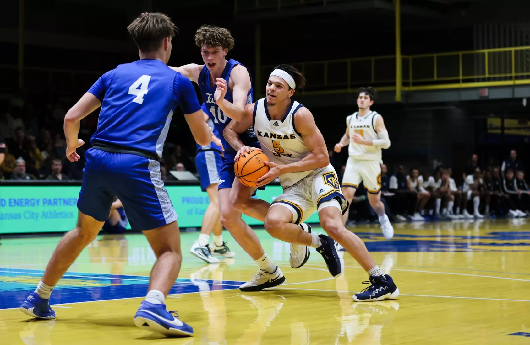 Kansas City Men's Basketball used a 29-point outing from Jamar Brown to move past Tabor College, 80-57 on Dec. 12, 2023.