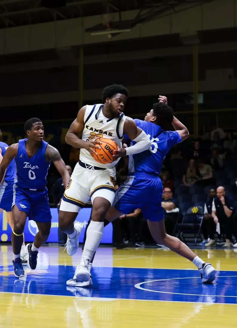 Kansas City Men's Basketball used a 29-point outing from Jamar Brown to move past Tabor College, 80-57 on Dec. 12, 2023.