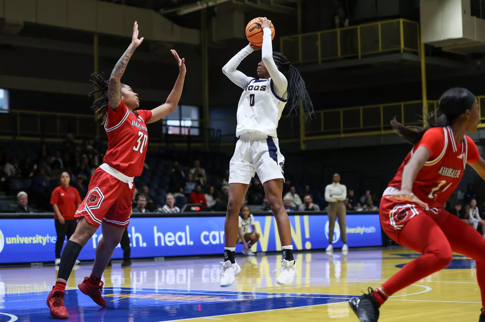 Kansas City Women's Basketball held on down the stretch to pick up a win against Arkansas State, 62-57 on Dec. 2, 2023.