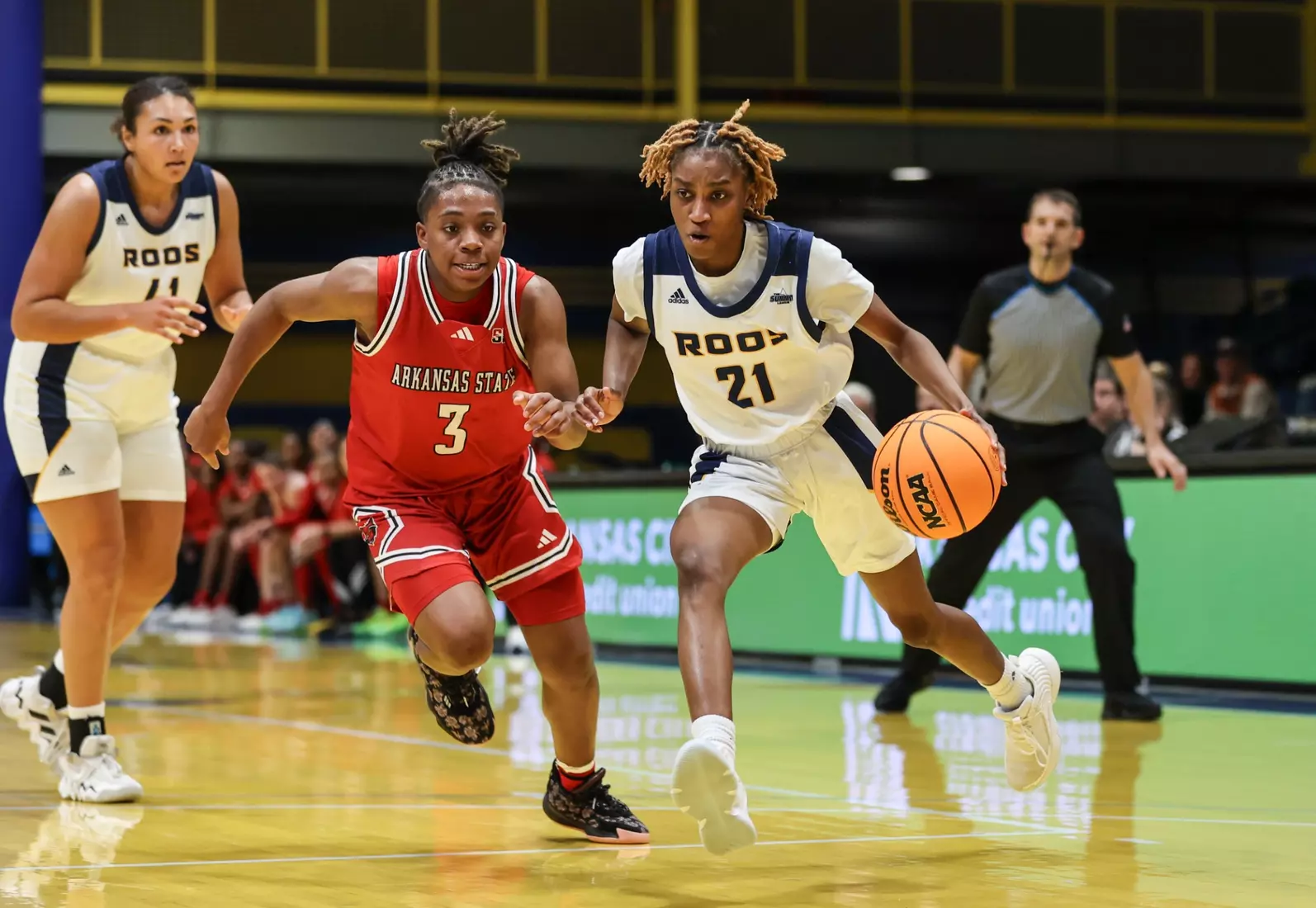 Kansas City Women's Basketball held on down the stretch to pick up a win against Arkansas State, 62-57 on Dec. 2, 2023.
