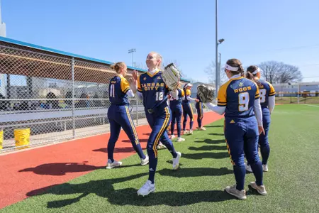 Stickel high-fives teammates