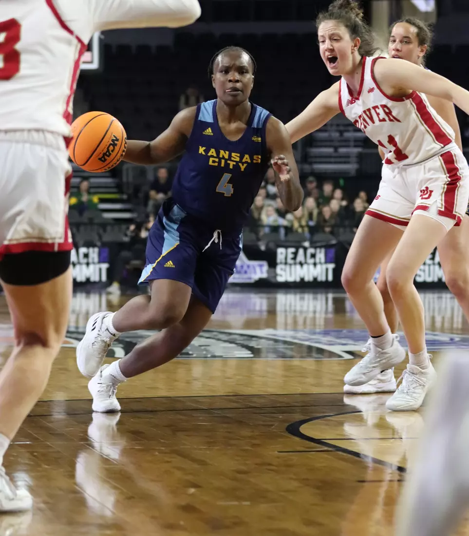 Kansas City Women's Basketball vs. Denver in the first round of the Summit League Championship. The Roos won on a buzzer beater, 66 - 65.