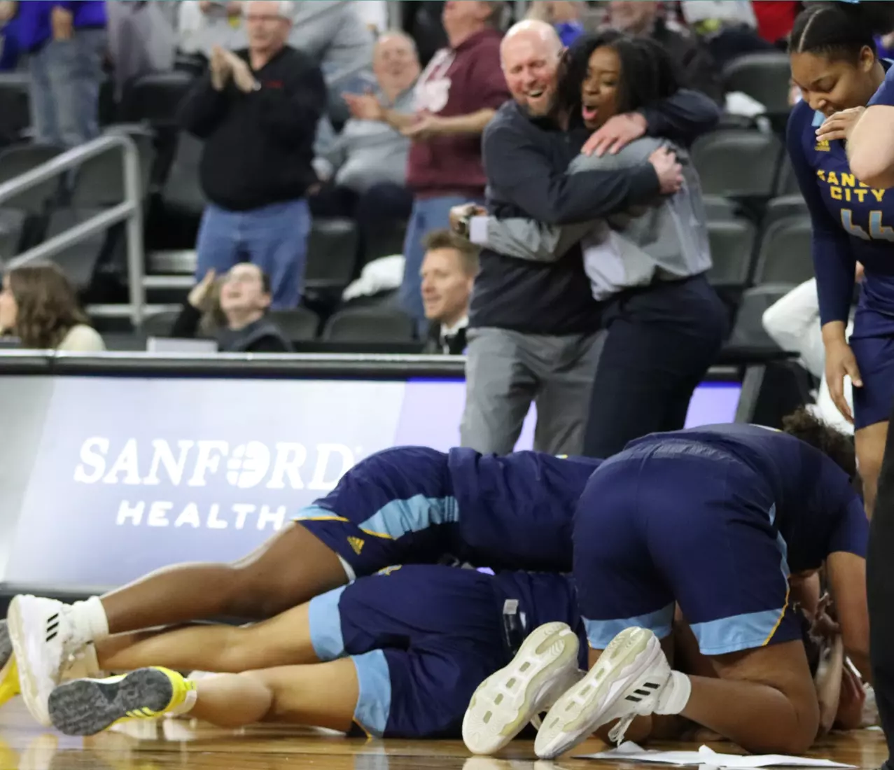 Kansas City Women's Basketball vs. Denver in the first round of the Summit League Championship. The Roos won on a buzzer beater, 66 - 65.