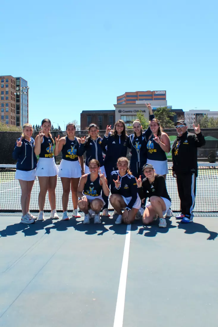The Roos' squad shares a group photo following the win over UND.