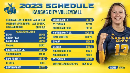 2023 KC Roos Volleyball Schedule Graphic
