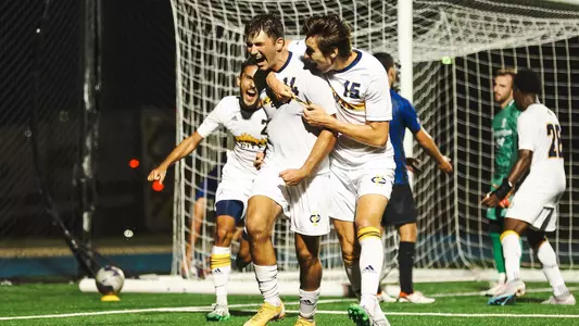 Using late-game heroics, Kansas City Men's Soccer defeated Creighton, 2-1, on Sep. 12, 2023.