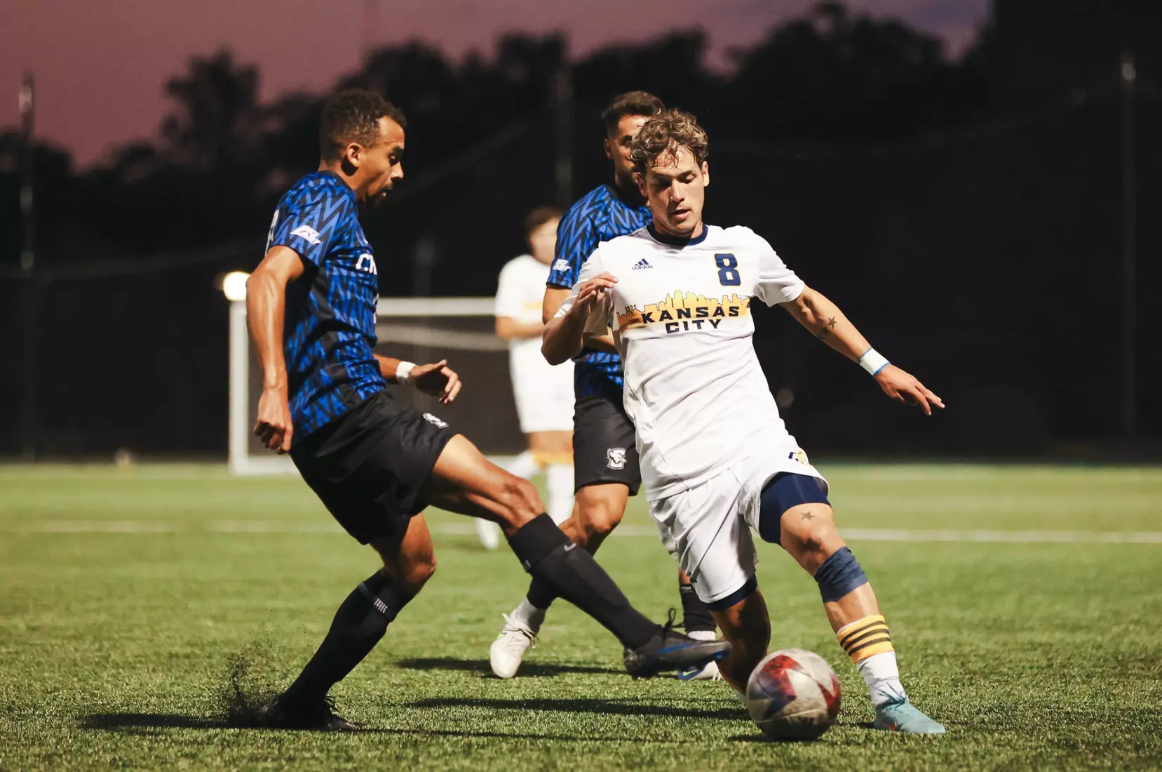 Using late-game heroics, Kansas City Men's Soccer defeated Creighton, 2-1, on Sep. 12, 2023.